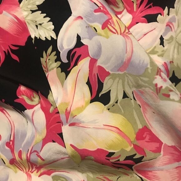 Jones New York A-line Skirt Stargazer Lily 12 Silk - Picture 7 of 7